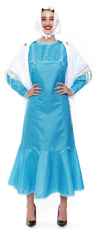 Disfraz de Chulapa Madrileña Azul para Mujer Chulapos y Chulapas Partilandia